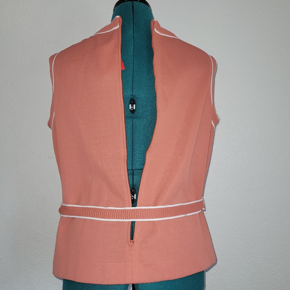 NWT Vintage  Women's  Zippered Sleeveless V Neck Top Cora Stripes 14.5 - Picture 6 of 11